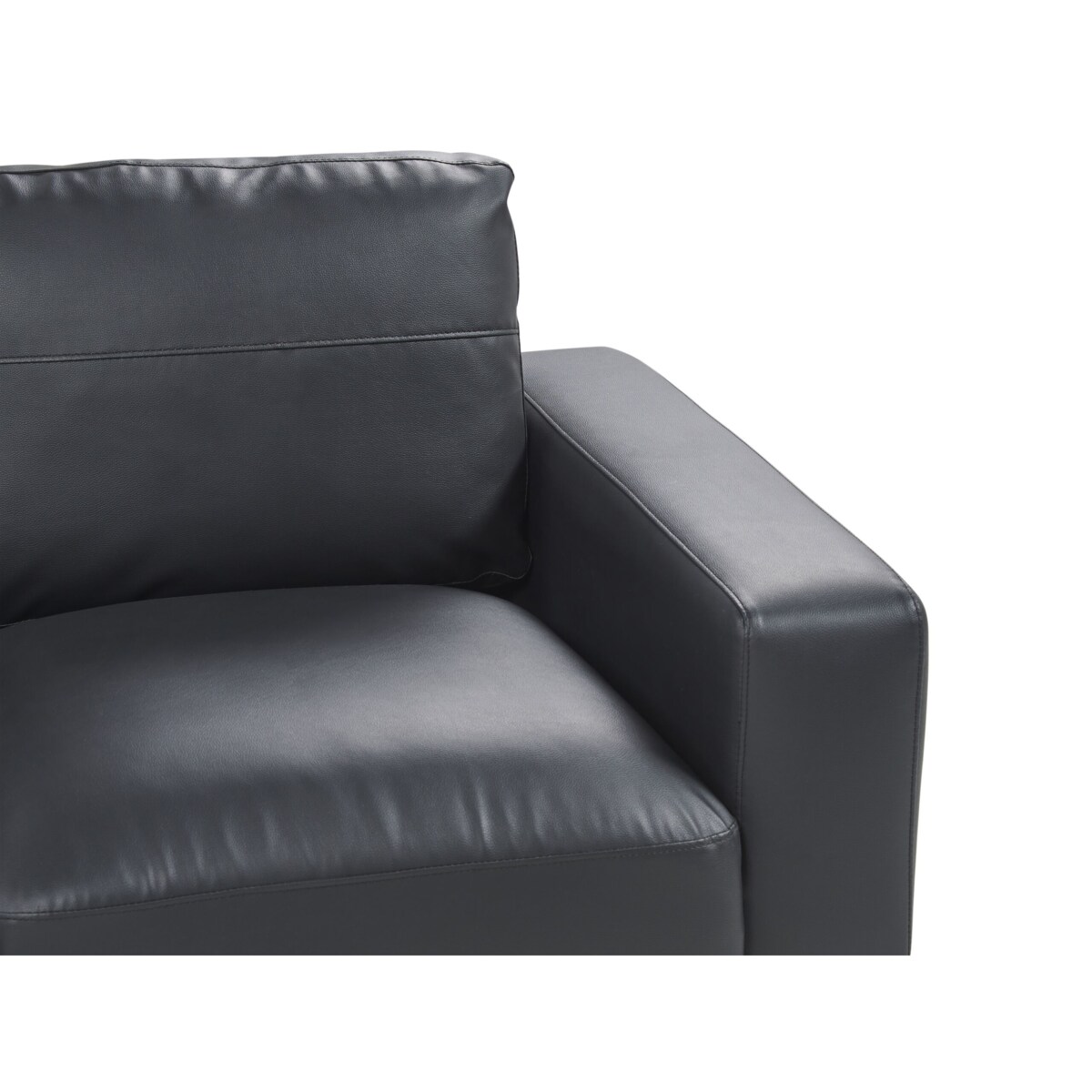 Sofa 3-osobowa ekoskóra czarna SOVIK