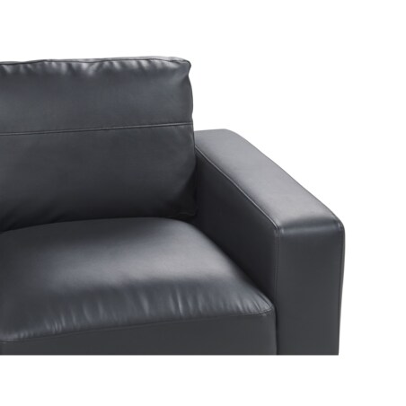 Sofa 3-osobowa ekoskóra czarna SOVIK