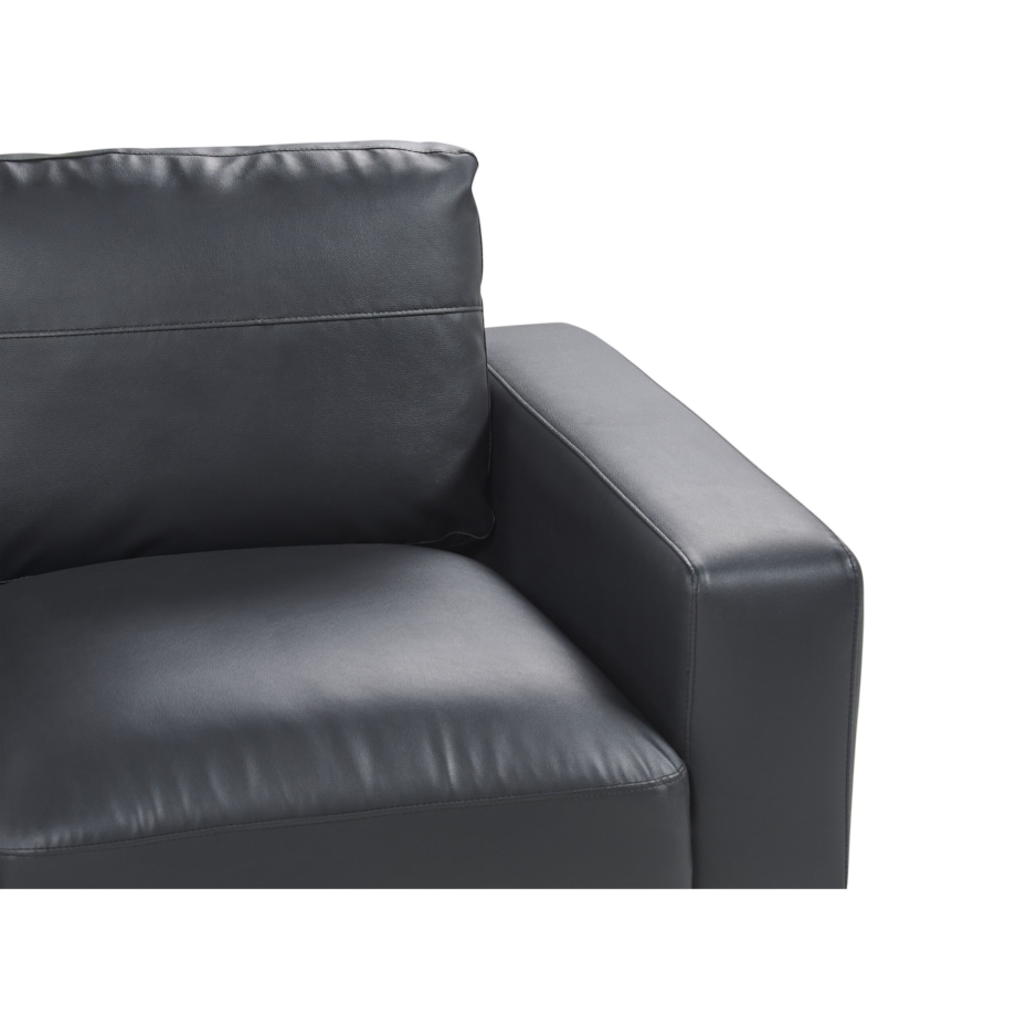 Sofa 3-osobowa ekoskóra czarna SOVIK
