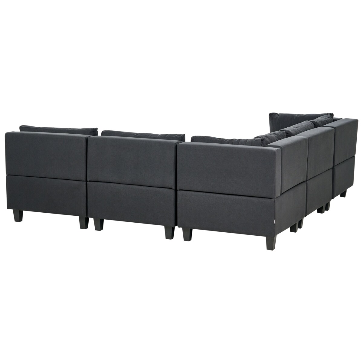 Tapicerowany narożnik modułowy 5-osobowy z otomaną czarny UNSTAD