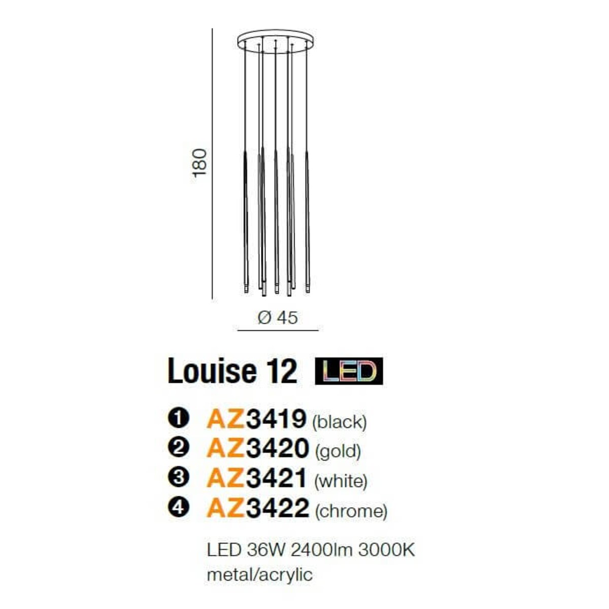 Jadalniana lampa wisząca Louise LED 36W nad stół złota