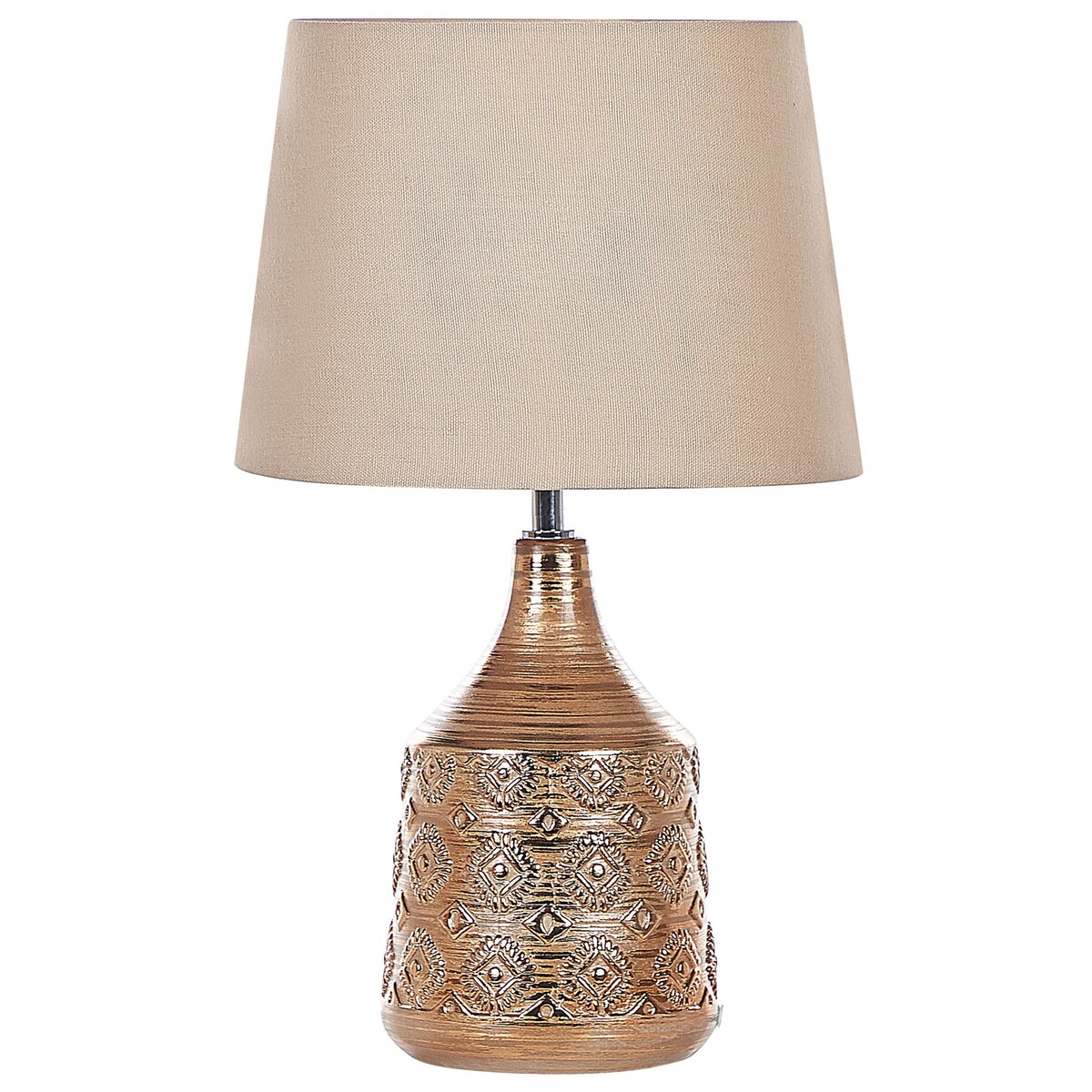 Lampa stołowa WARI Ceramika Złoty brąz