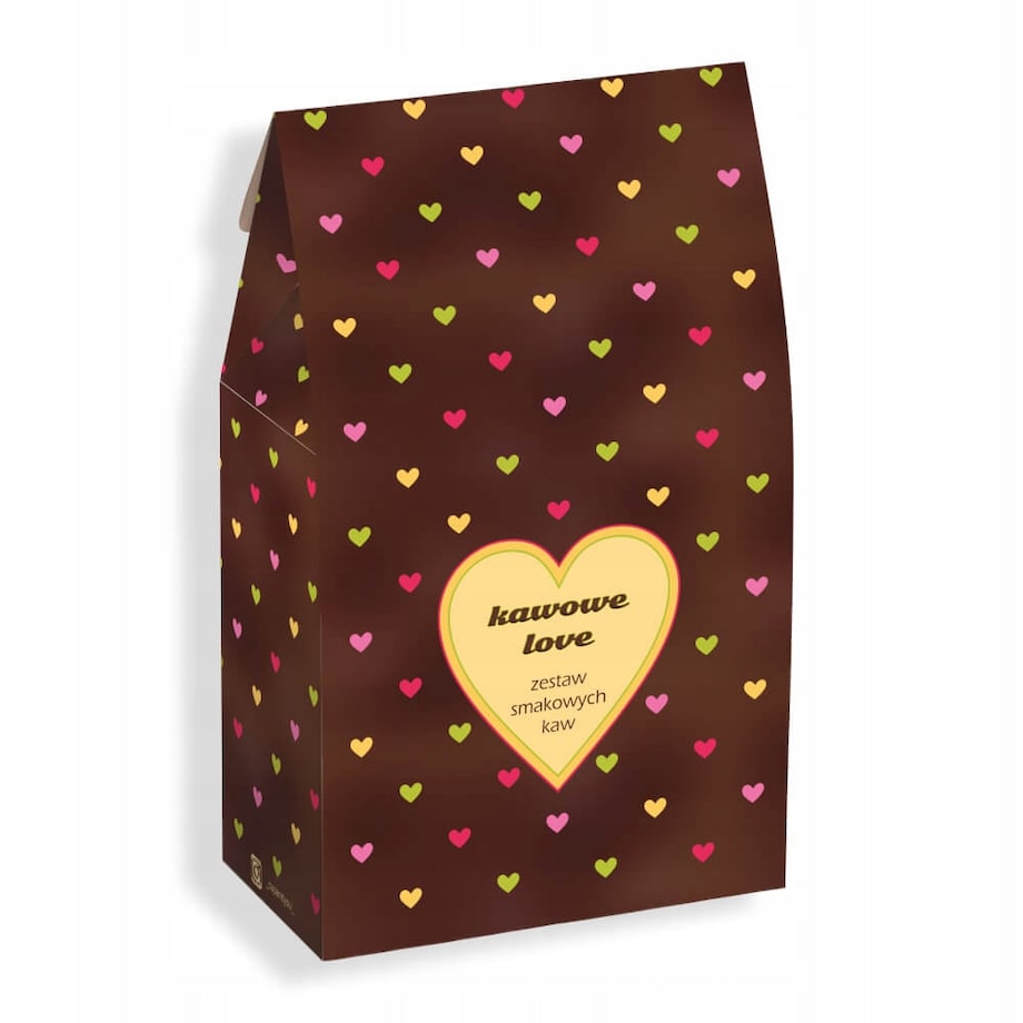 Zestaw prezentowy upominkowy "KAWOWE LOVE" - 10 smaków kaw deserowych premium - prezent upominek na walentynki dla chłopaka dziewczyny niej niego żony męża kobiety faceta mężczyzny