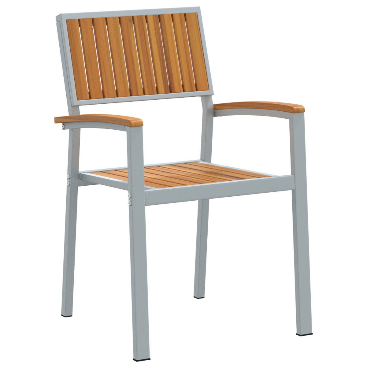 vidaXL Zestaw do jedzenia w ogrodzie 5 elementów Szary aluminium i lite drewno akacjowe