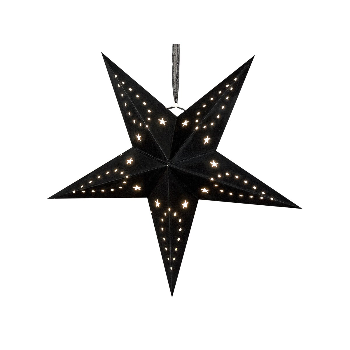 Zestaw 2 wiszących gwiazd welurowych LED 45 cm czarny MOTTI