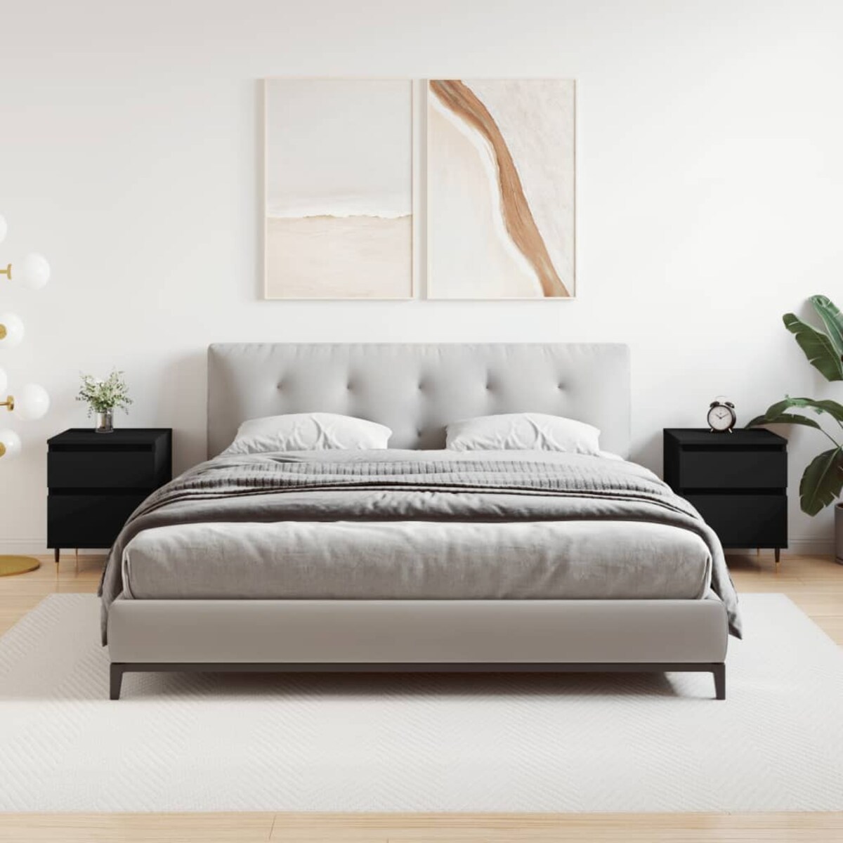 vidaXL Szafki nocne, 2 szt., czarne, 40x35x50 cm