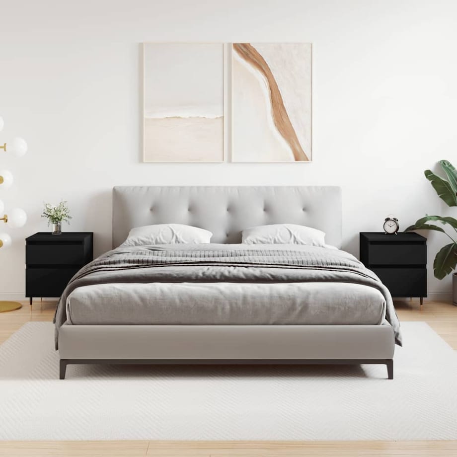 vidaXL Szafki nocne, 2 szt., czarne, 40x35x50 cm