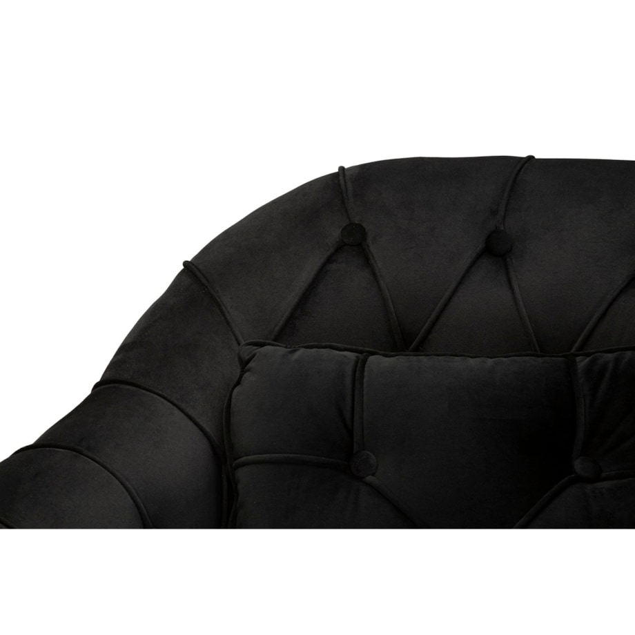 Sofa Budapest, kolor czarny, poliester, sklejka i żelazo, 130 x 83 x 91 cm, do salonu, Mauro Ferretti