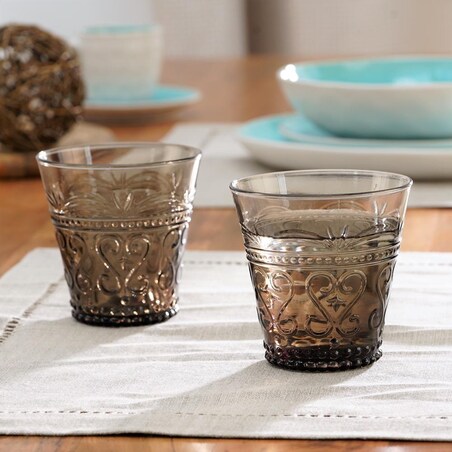 VILLA ITALIA Szklanka szara 250 ml 9 cm FIORINO