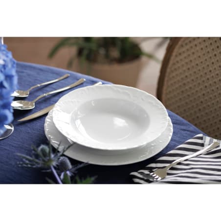 Zestaw talerzy dla 6 osób 18 el. Rococo Maria białe 0001