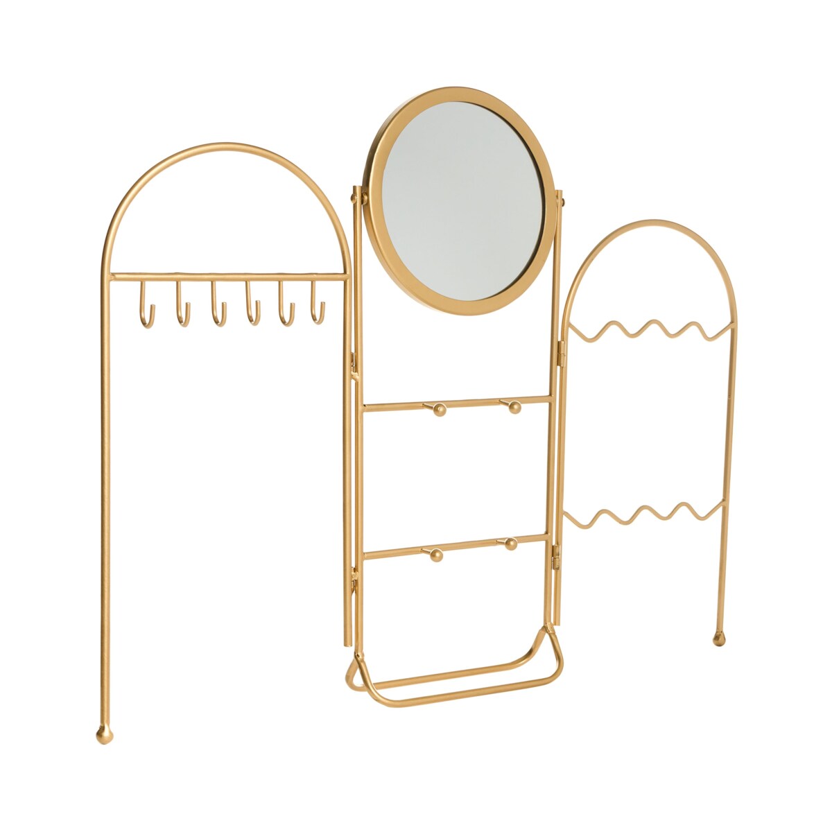 Stojak na biżuterię z lusterkiem PIROU Złoty