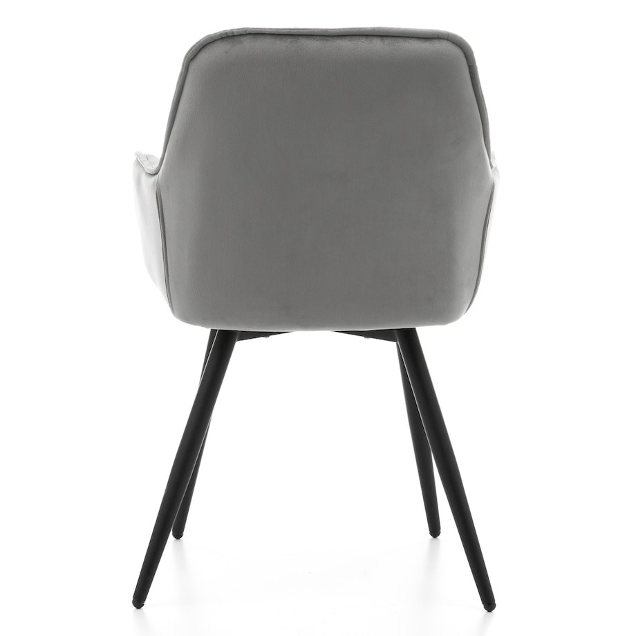 Krzesło tapicerowane pikowane do salonu jadalni welurowe SIENA jasnoszare