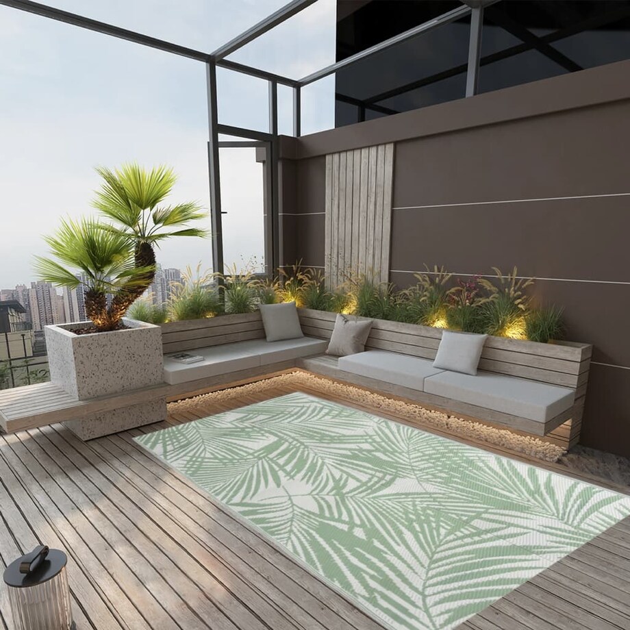 vidaXL Dywan zewnętrzny, ARAKIL zielony, 160 x 230 cm, PP