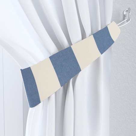 Podwiązka Victoria, niebiesko-białe pionowe pasy (5,5cm), 12 x 70 cm, Quadro