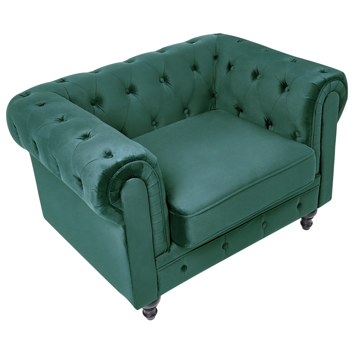 Fotel CHESTERFIELD Welur Szmaragdowy