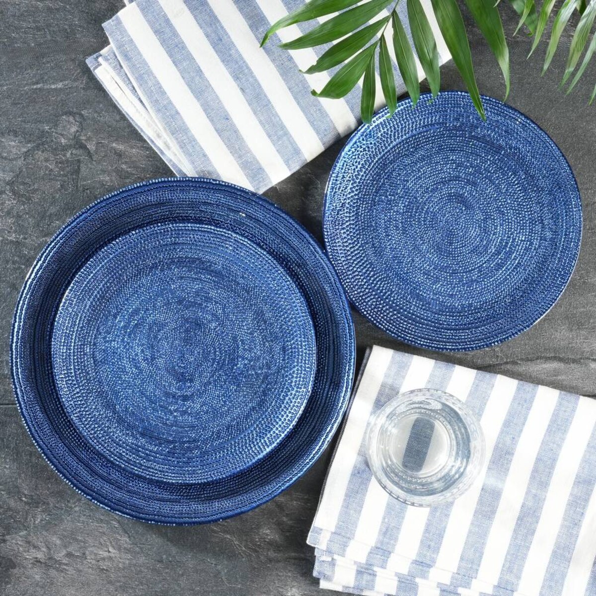 VILLA ITALIA Talerzyk deserowy szklany 21 cm BLU INCANTO