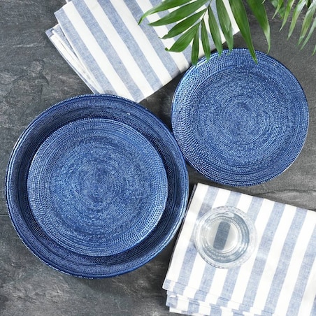 VILLA ITALIA Talerzyk deserowy szklany 21 cm BLU INCANTO
