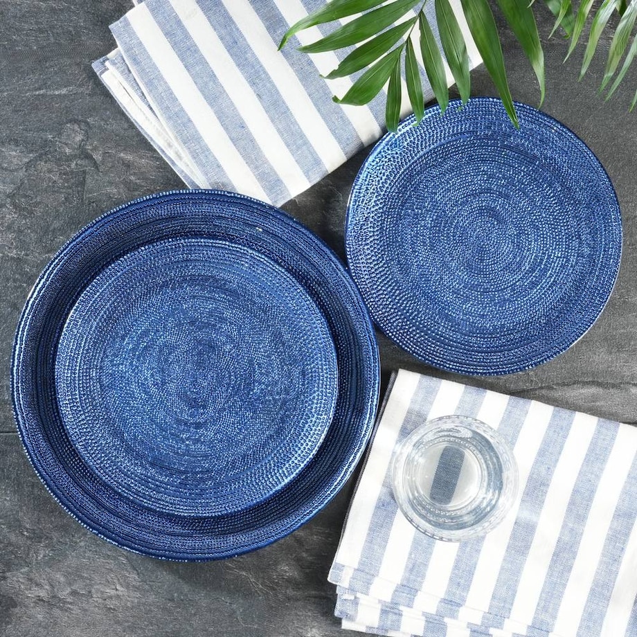VILLA ITALIA Talerzyk deserowy szklany 21 cm BLU INCANTO