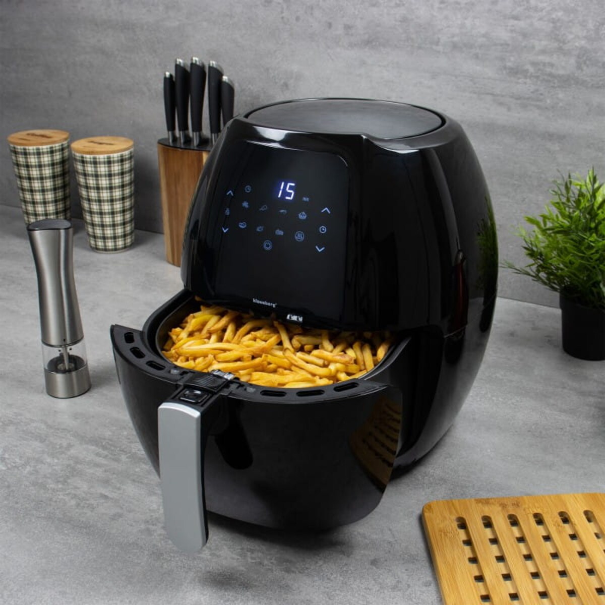 Frytownica beztłuszczowa czarna 7.7L 1800W frytkownica KLAUSBERG Air Fryer