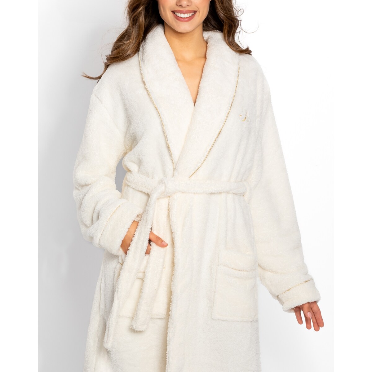 Szlafrok Glamour Ecru-Gold, L