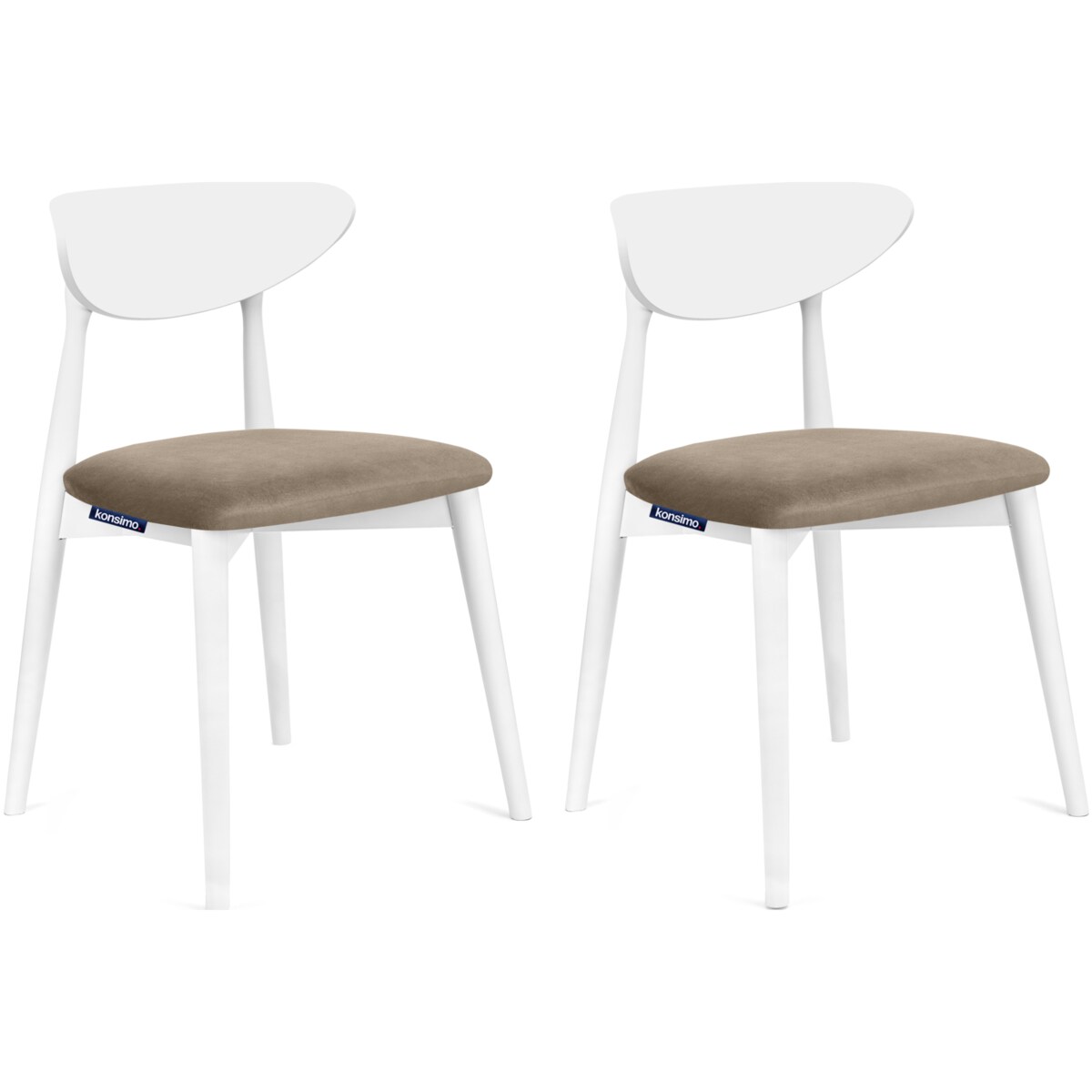 KONSIMO RABI drewniane krzesła 2 sztuki buk beżowy welur