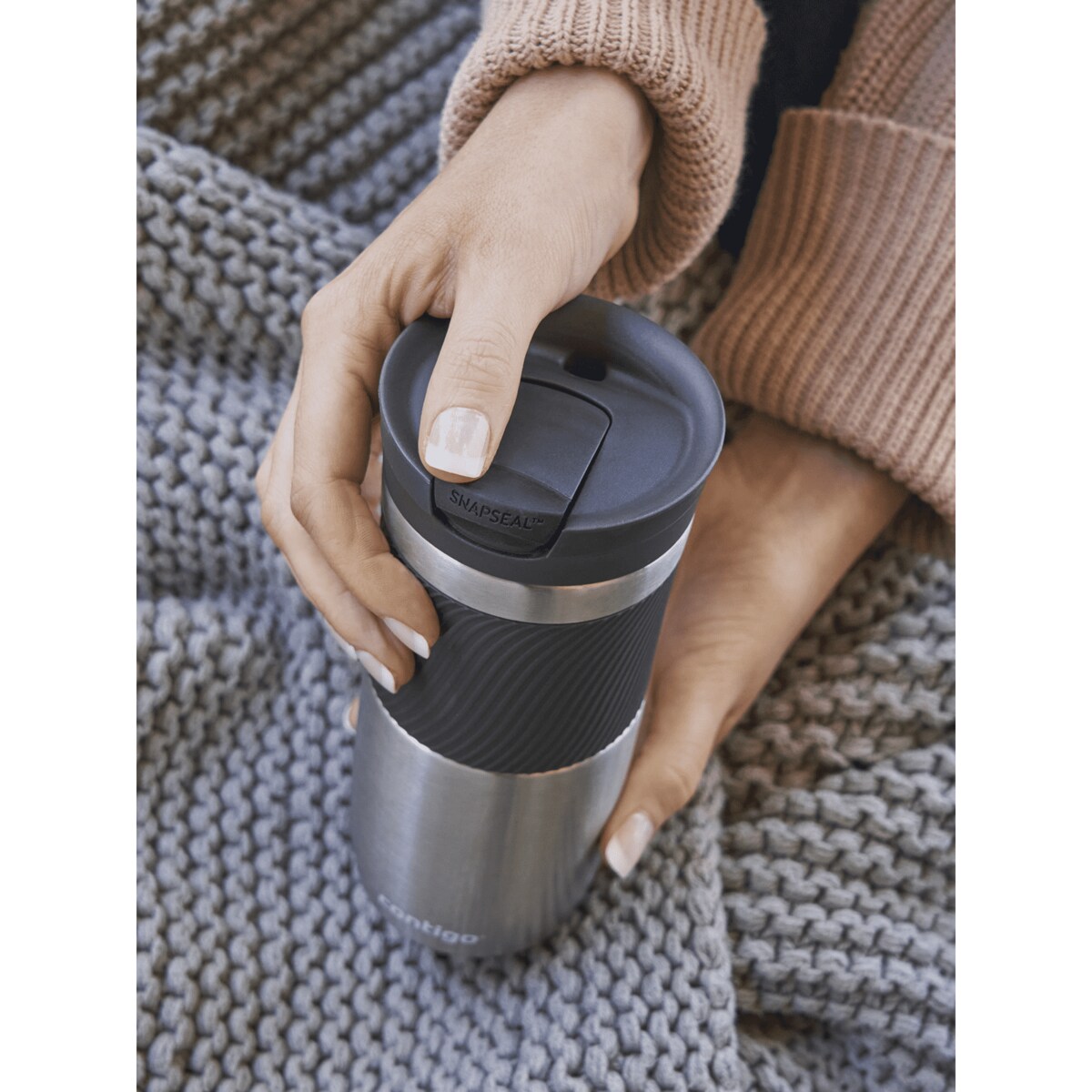 Zestaw kubków termicznych Contigo Byron 470ml - Stainless Steel + Matte Black