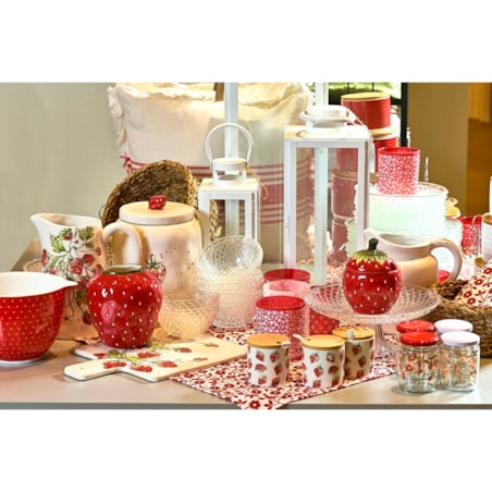 Słoik na dżem dekoracyjny truskawka STRAWBERRY, 380 ml