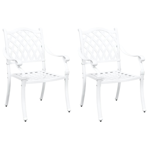 Krzesła ogrodowe vidaXL 2 szt. Białe z aluminium odlewanego