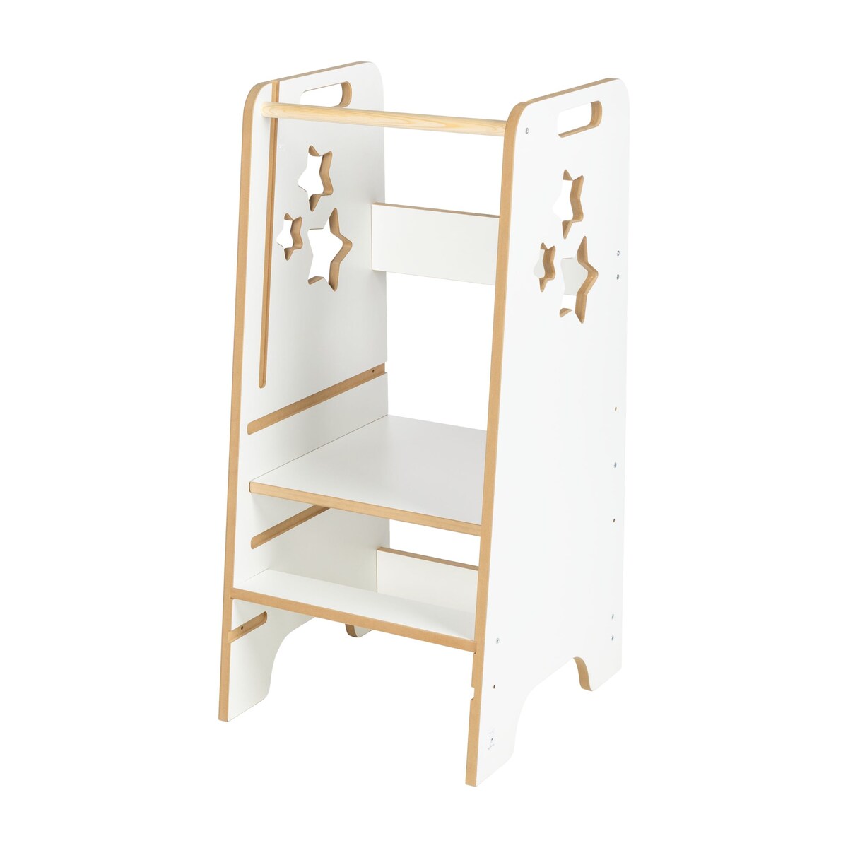Pomocnik kuchenny solidny dla dzieci biały helper gwiazdki regulowany MDF drewno Verk.design