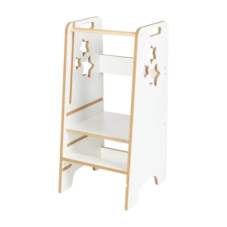 Pomocnik kuchenny solidny dla dzieci biały helper gwiazdki regulowany MDF drewno Verk.design