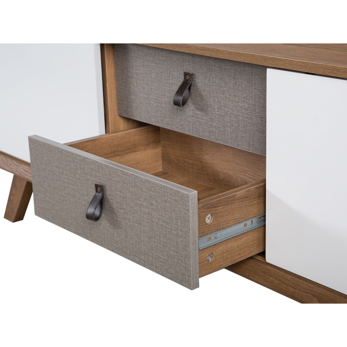 Szafka RTV jasne drewno z białym ACTON