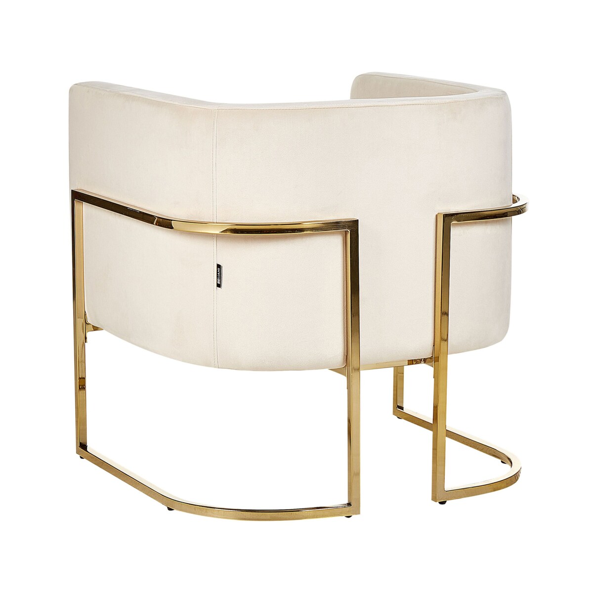 Fotel welurowy beżowy SIRKKA