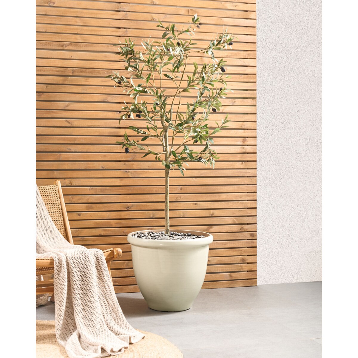 Doniczka TESALIA Plastik Jasnobeżowy