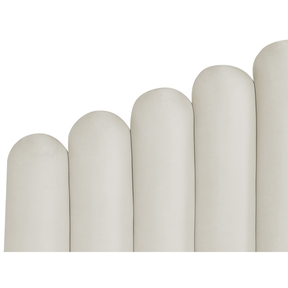 Łóżko z pojemnikiem welurowe 140 x 200 cm złamana biel VINCENNES