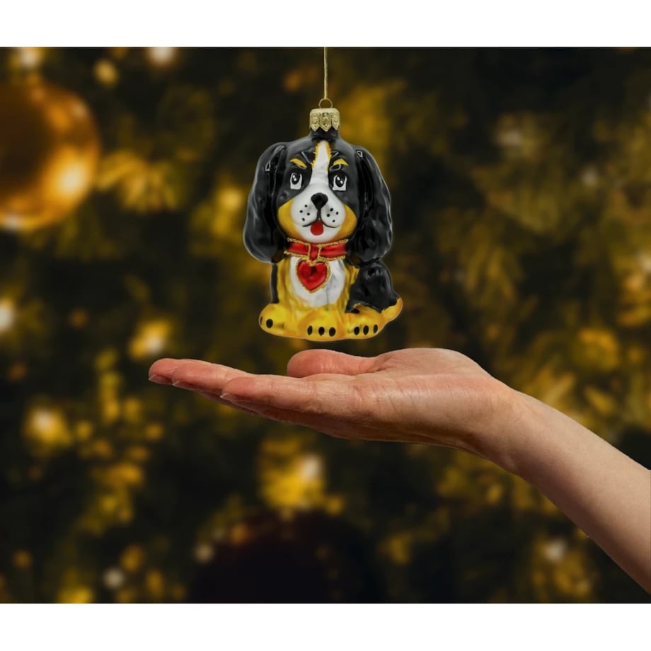 Bombka choinkowa - Berneńczyk z czerwoną kokardką