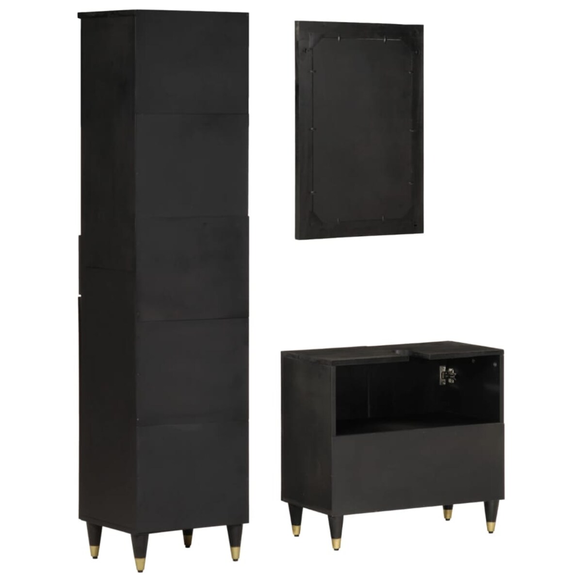 vidaXL 3-cz. zestaw mebli łazienkowych, lite drewno mango