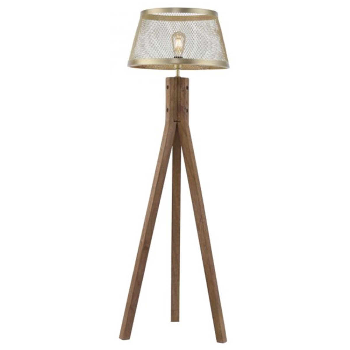 Lampa sypialniana Frederik 11424-60 drewniana z kloszem mosiądz