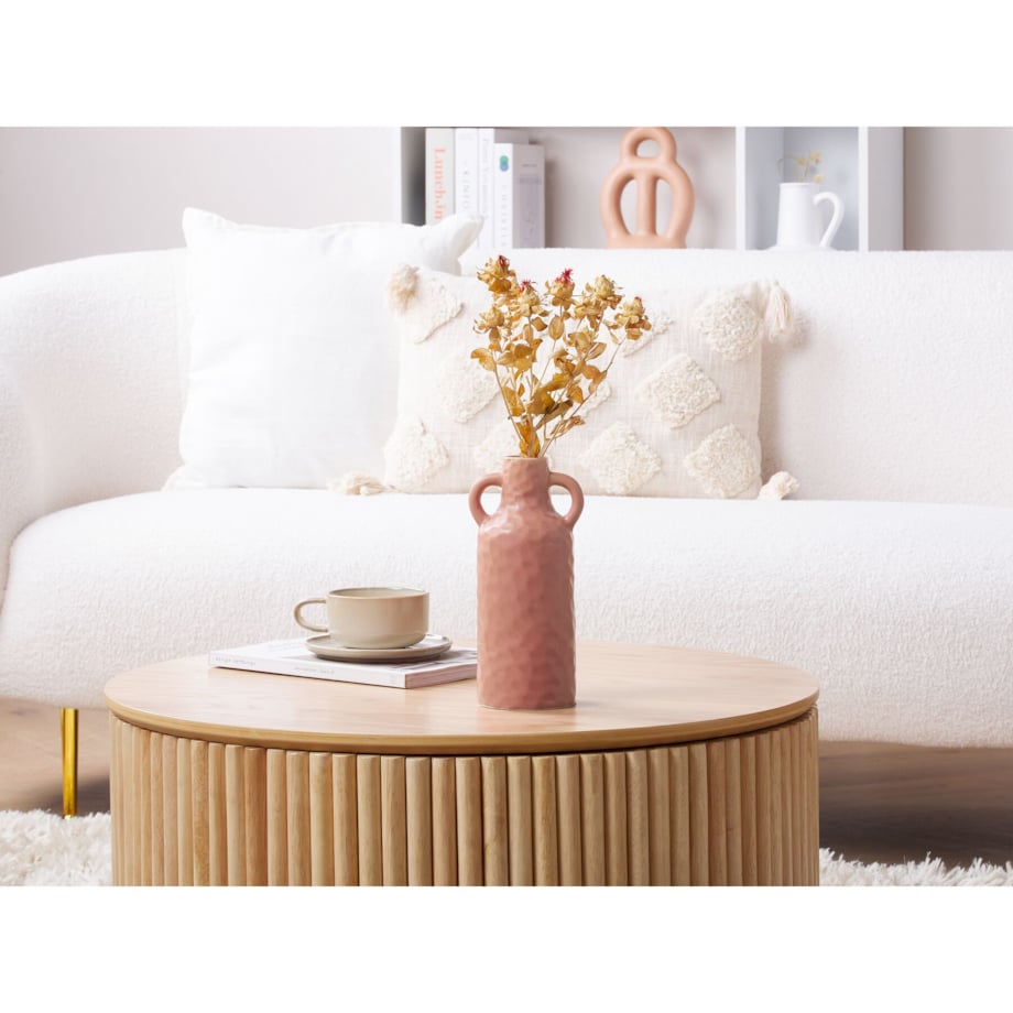 Wazon na kwiaty ceramiczny 24 cm różowy DRAMA