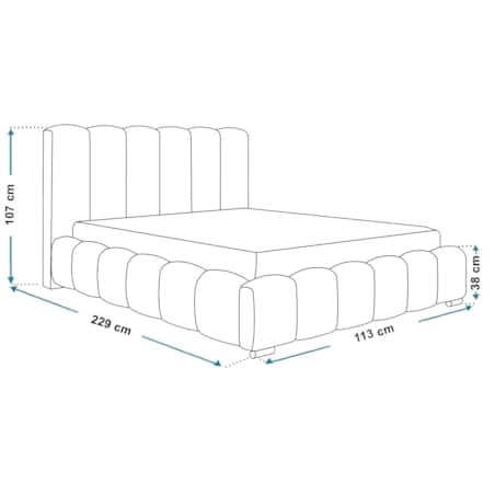 Łóżko tapicerowane 90x200 BEN 18 jednoosobowe, z pojemnikiem - granatowe