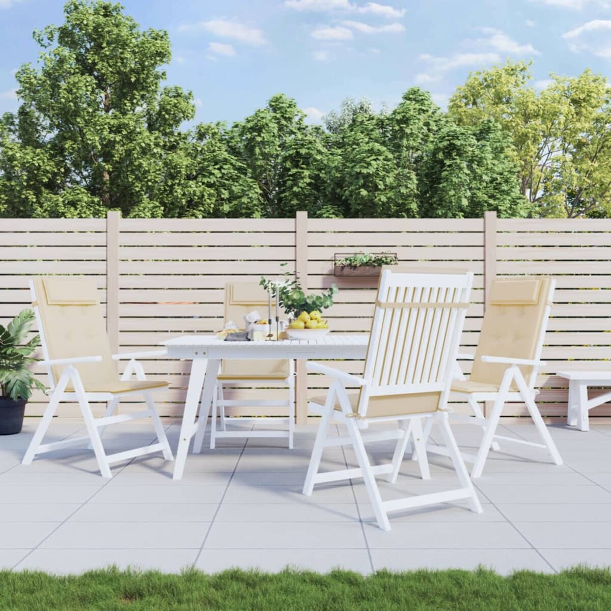 vidaXL Poduszki na krzesła z wysokim oparciem, 4 szt., beżowe, Oxford