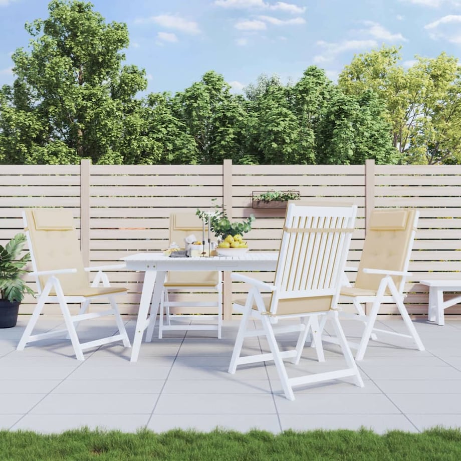 vidaXL Poduszki na krzesła z wysokim oparciem, 4 szt., beżowe, Oxford