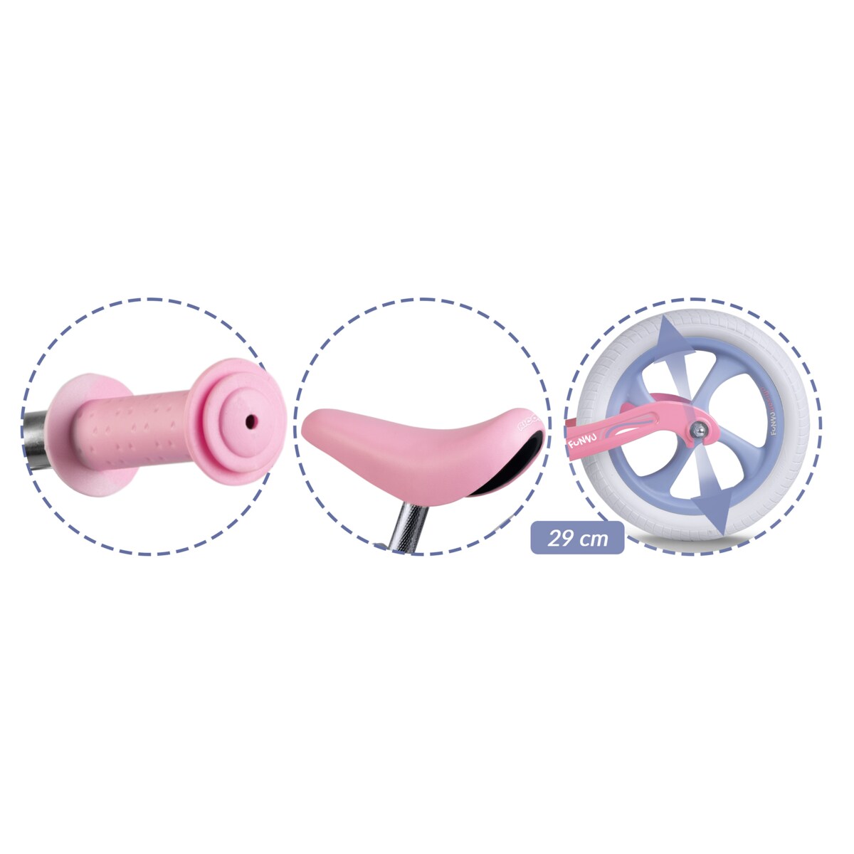 Rowerek biegowy dla dzieci magnesium Ricokids różowo-fioletowy Funnu 760502