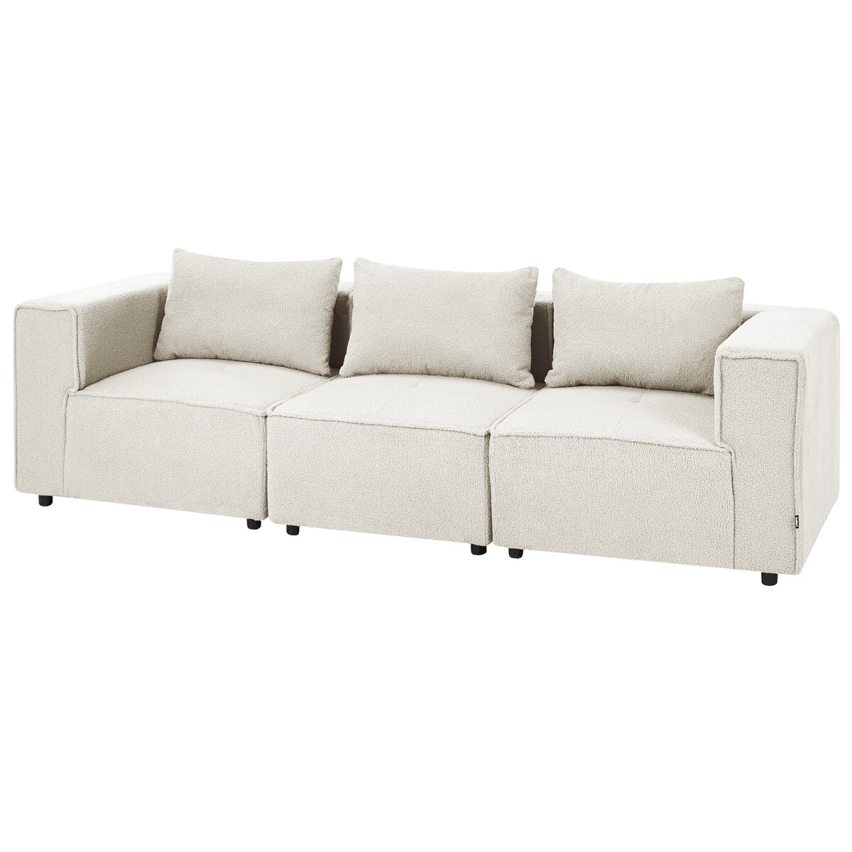 Sofa modułowa dla 3 osób AXEBO Boucle Złamana biel
