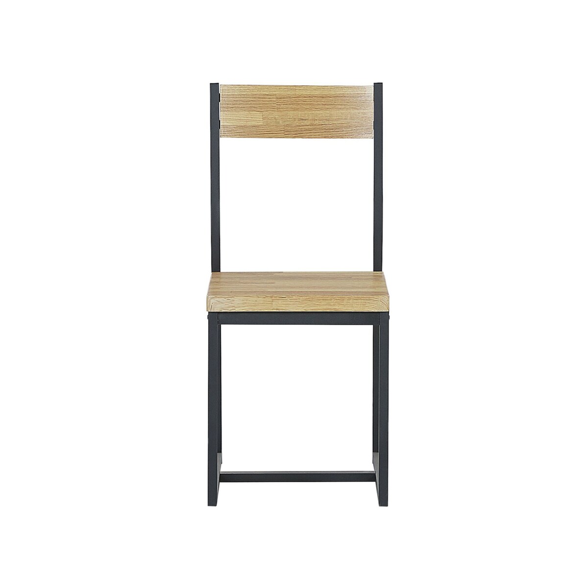 Zestaw do jadalni stół 2 krzesła i ławka jasne drewno z czarnym FLIXTON