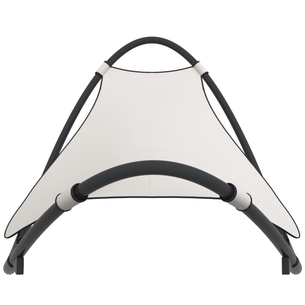 vidaXL Leżak bujany z kółkami, stal i tkanina textilene, kremowy