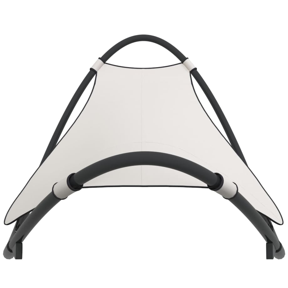 vidaXL Leżak bujany z kółkami, stal i tkanina textilene, kremowy