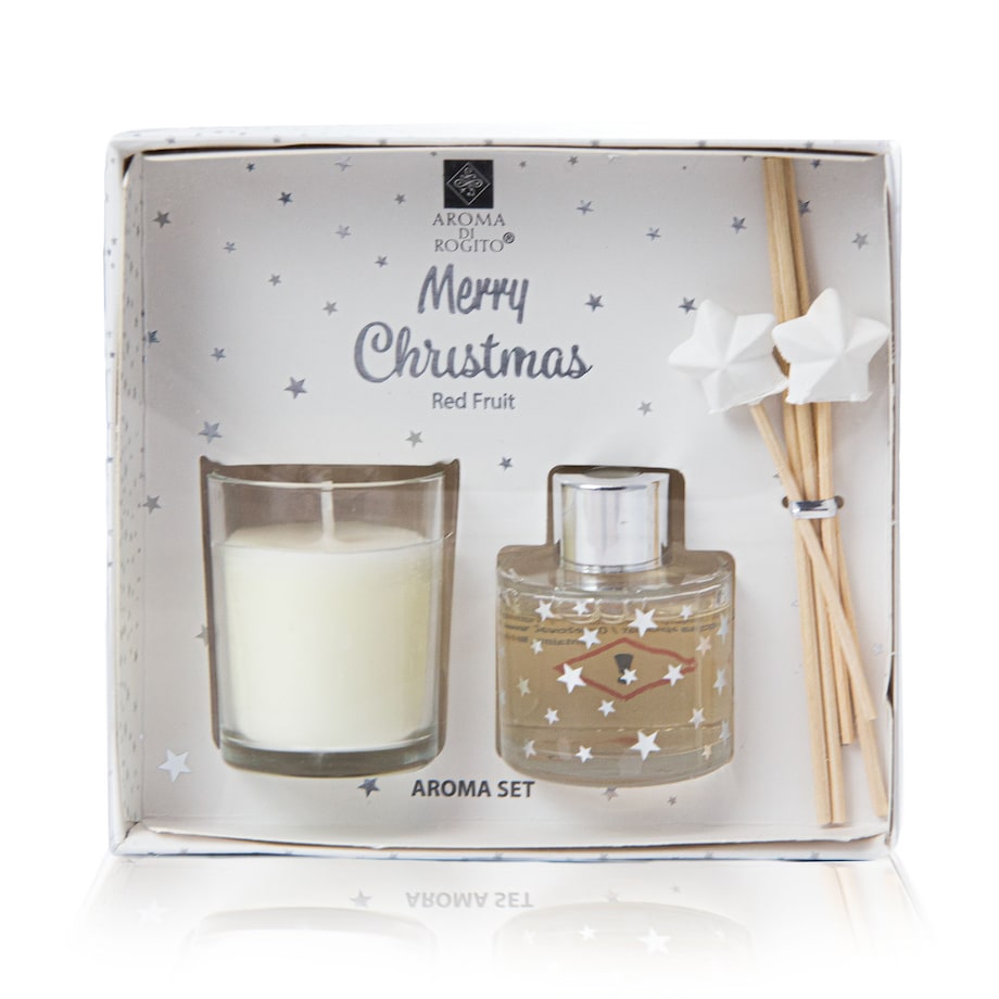 Zapach Do Domu Patyczki Zapachowe Świeczka Zestaw Czerwony Owoc Święta Mikołajki