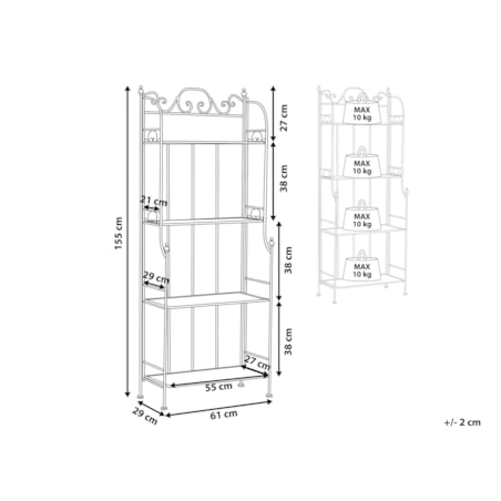Regał ogrodowy metalowy 4 półki czarny ISERNIA