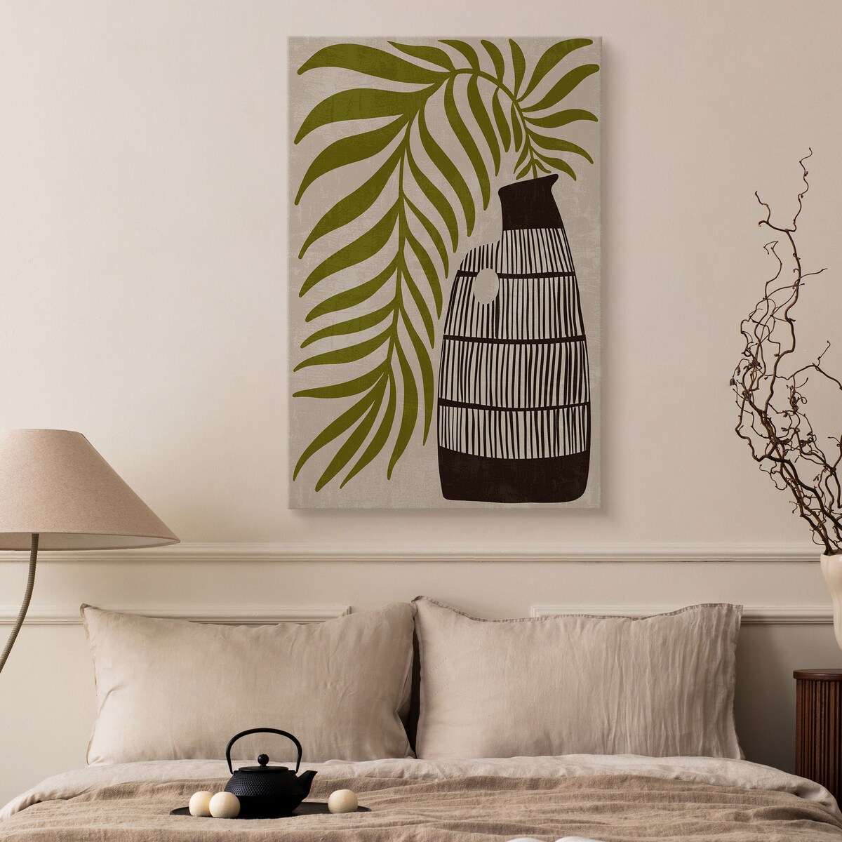 OBRAZ LIŚCIE PALMOWE MARTWA NATURA STYL BOHO 30x40cm