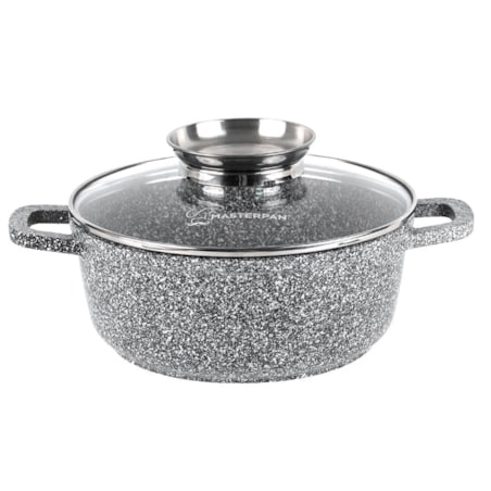 Garnek Granitowy 6.5L Z Pokrywką 28 Cm System Aroma Na Indukcję Gaz